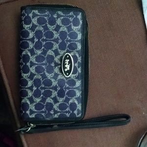 Authentic Coach purple signature wristlet